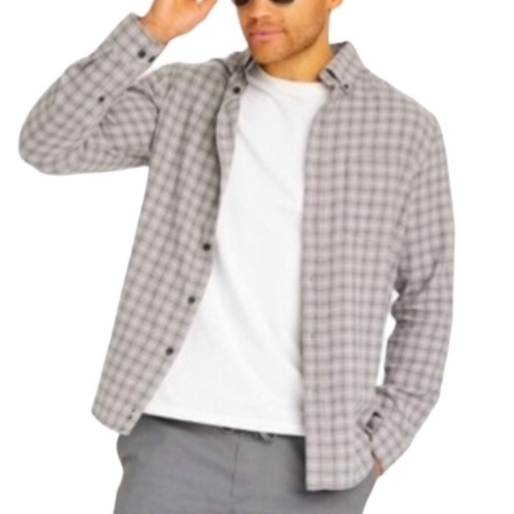 GOODFELLOW Shirts Men's L/XL Gray Yellow Multicolor Button Down Striped Bundle - Picture 2 of 16